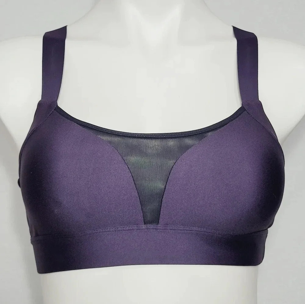 XS X-SMALL Under Armour Women's 7.1 Sport Sports Bra Bralette Purple‎ & Black